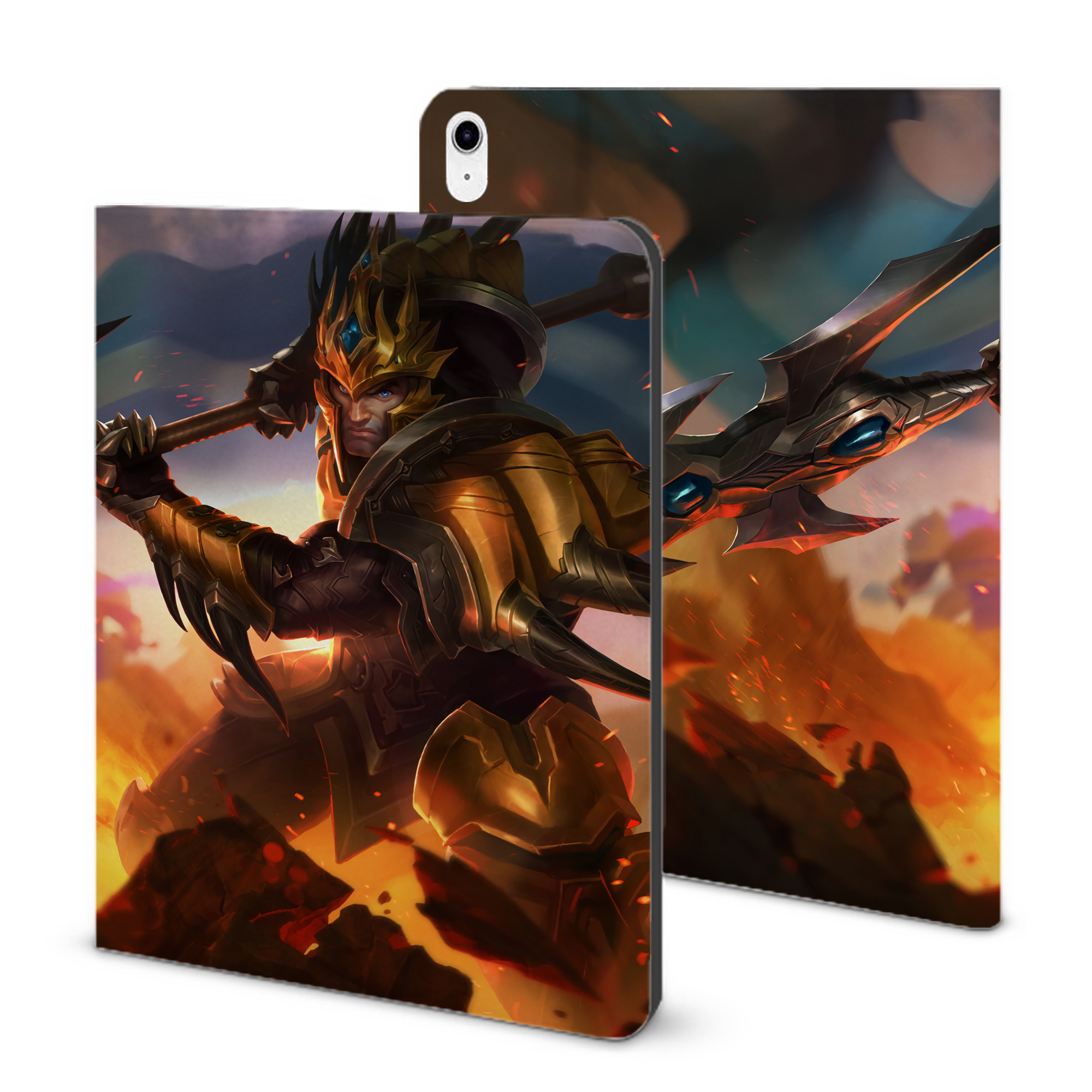 （画像用） リーグ・オブ・レジェンド League of Legends LOL IPad ケース ブック型 PUレザー TPU 耐衝撃 軽量 薄型 ペン収納なし 全面保護 IPad 各モデル対応